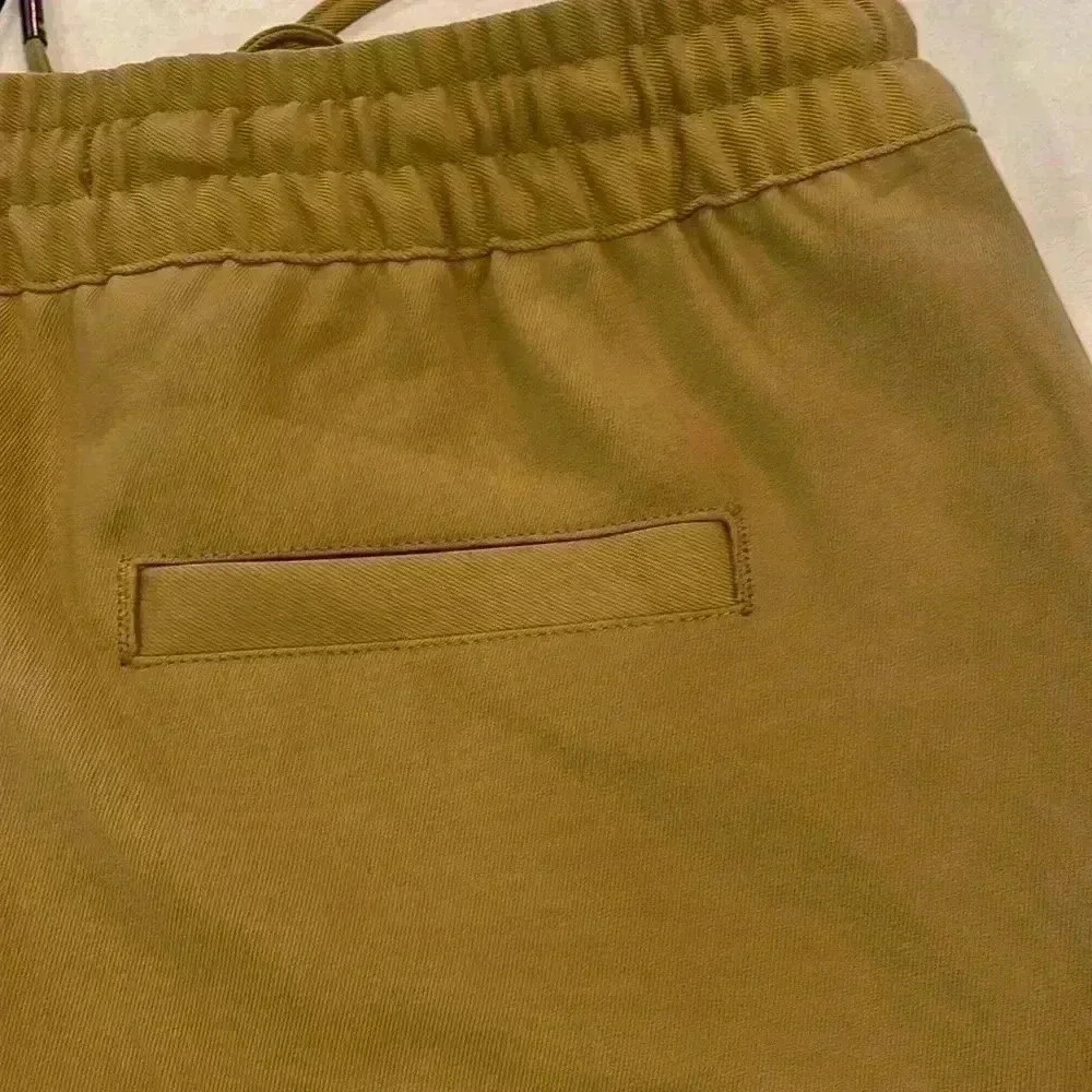 BR Sport Cargo Joggers Womens Dark Gold XS Stretch Waist Drawstring Pockets - Picture 7 of 12